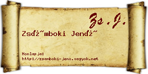 Zsámboki Jenő névjegykártya